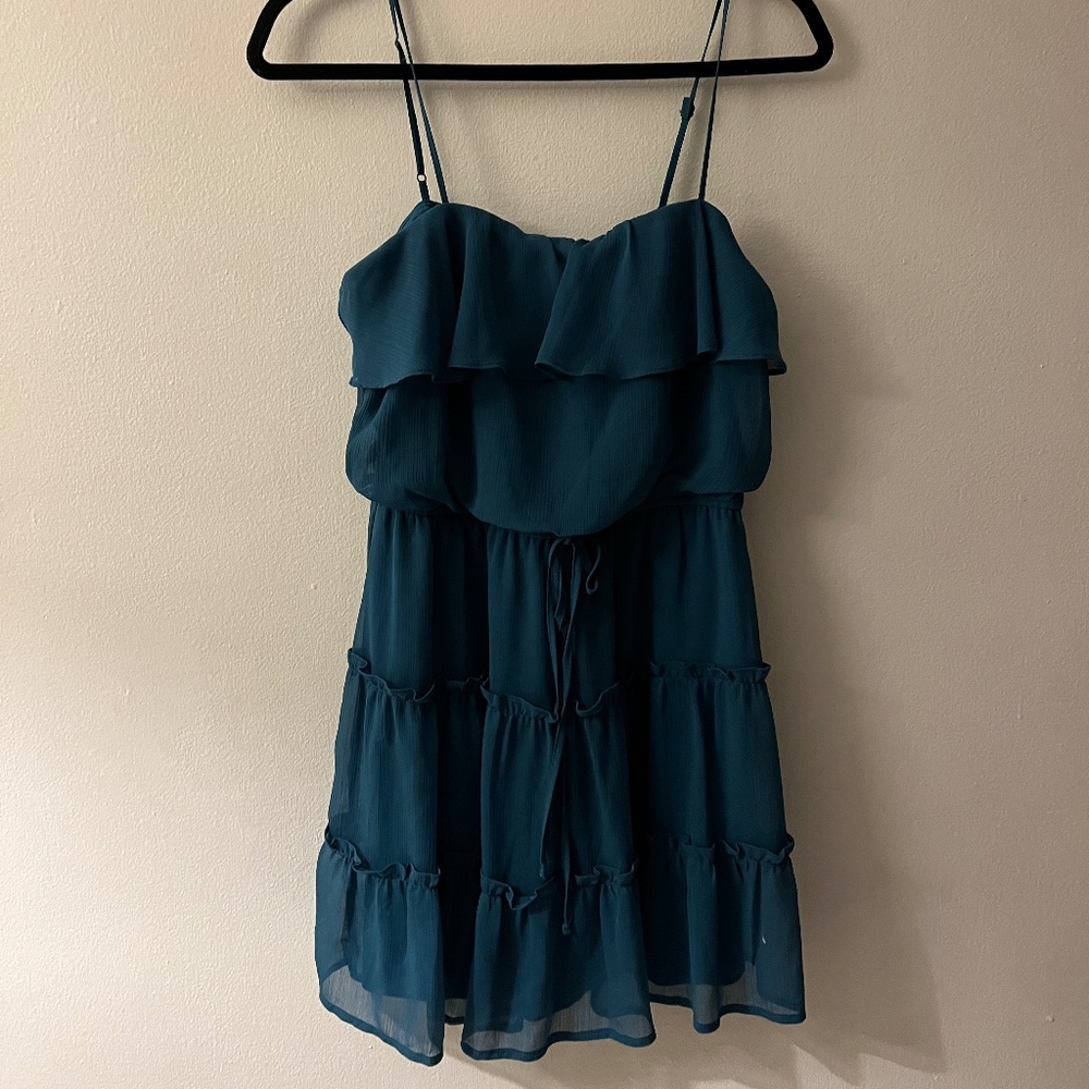 Small Ruffled Teal Altar'd State Dress